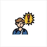 A man with a question mark on his face vector