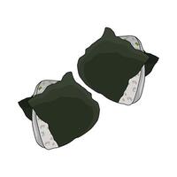 illustration of Onigiri with Seaweed Wrap vector