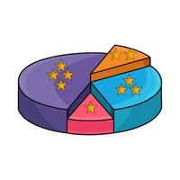 3D Pie Chart Representation vector