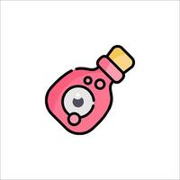 A pink bottle with a googly eye on it vector