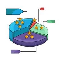 illustration of pie chart with detail label vector