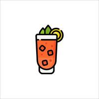 A drink with a slice of lemon and a slice of lime vector