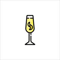 A glass of champagne with a dollar sign in the middle vector
