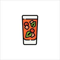 A drink with fruit and leaves in it vector