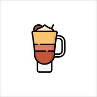 A drink with a straw and a straw in it vector