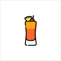 A drink with a pineapple on top in a glass vector