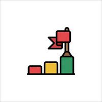 A colorful icon of a flag and a ladder vector