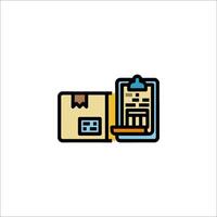 A box with a paper clip and a pen on it vector