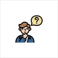 A man with a question mark on his head vector