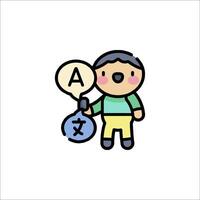 A cartoon character holding a bag with a letter a vector