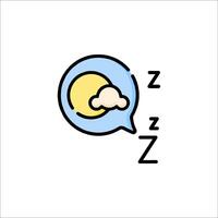 A cartoon cloud and a sun are in a speech bubble vector