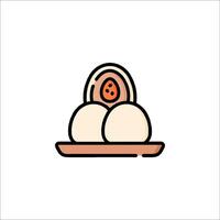 A plate with two eggs on it vector