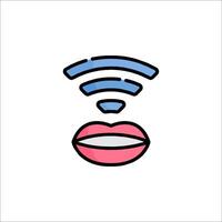 A woman's lips with a wifi symbol on it vector