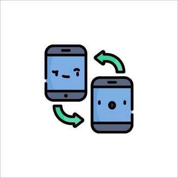 A phone with a smiley face on it and a phone with a smiley face on it vector