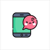 A cartoon phone with a face on it vector