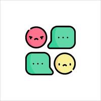 A colorful set of speech bubbles with different emotions vector
