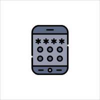 A phone with a lock icon on it vector