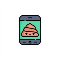 A phone with a poop emoji on it vector