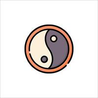 Yin yang symbol in a circle vector