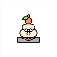 A cake with an apple on top of it vector