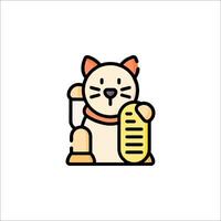 A cartoon cat holding a scroll vector