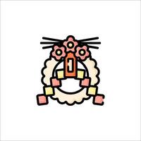 A japanese kimono with a cat on it vector