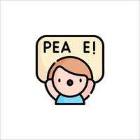 Pea e illustration vector