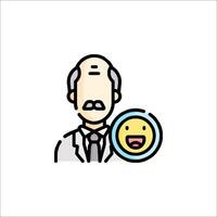A man with a mustache and a smile on his face vector