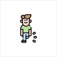 A man is walking with his hands in his pockets vector