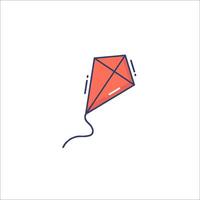 A kite is flying in the air on a white background vector