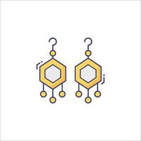 A pair of earrings with a geometric design vector