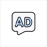 An ad sign with the word ad in it vector