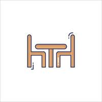 A table and chair icon on a white background vector