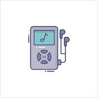 A mp3 player with music notes on it vector
