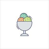 Ice cream in a bowl icon vector