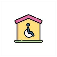 A house with a wheelchair icon on it vector