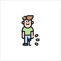 A man with a broken leg icon vector