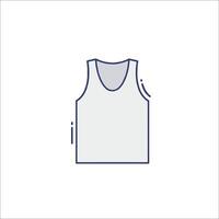 A white tank top with a blue outline vector