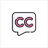A speech bubble with the word cc in it vector