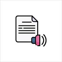 A document with a microphone icon vector