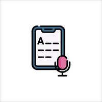 A microphone and a paper with a question mark vector