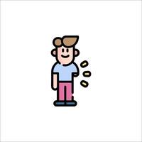 A man with a broken arm is standing in front of a white background vector