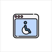 A wheelchair icon on a computer screen vector