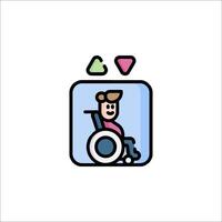 A man in a wheelchair with a box of paper vector