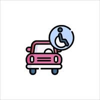 A car with a wheelchair icon on it vector