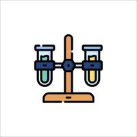 A test tube with two test tubes on a stand vector