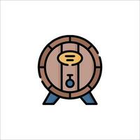 A wooden barrel icon on a white background vector