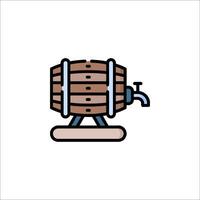 A wooden barrel with a tap on it vector