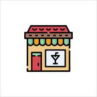 A bar with a drink on the counter vector