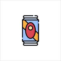 A can of soda with a red dot on it vector